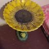 Ceramic sunflower bird bath