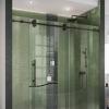 Shower Door:EnigmaXO 76 Frameless, sliding, oil rubbed bronze, clear glass