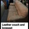 Leather Sofa and Love Seat ( Tan)