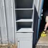 Nice bathroom shelf and hutch