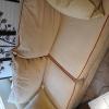 Gold colored sofa in good condition.