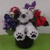 Scented Carnation Flower Dog Arrangement Handcrafted