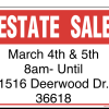 Estate Sale- West Mobile, AL  offer Garage and Moving Sale