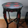 artistic hand painted round side table 