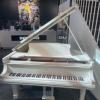 White Lacquer Steinway B With Custom Sterling Silver Frame