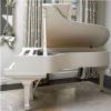 White Lacquer Steinway B With Custom Sterling Silver Frame