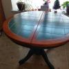 wooden and tile table with 4 chairs for $250