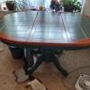 wooden and tile table with 4 chairs for $250