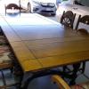 Antique, Oak Draw-Leaf Table and 6 Matching Upholstered Oak Chairs
