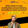 Which kinds of name modifications are permitted by the policy for name correction? offer Tickets
