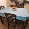 Wood Table with 5 chairs & Includes Leaf