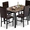 AWQM 5 Piece Dining Table Set for 4, Faux Marble Kitchen Table and Chairs for $, Modern Dining Room Table Set offer Home and Furnitures