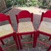 3 Red Barstools offer Home and Furnitures