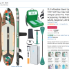 Inflatable Paddle Board SUP with Automatic Pump and Life Jacket offer Sporting Goods