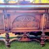 Antique Walnut Wood Buffet Cabinet